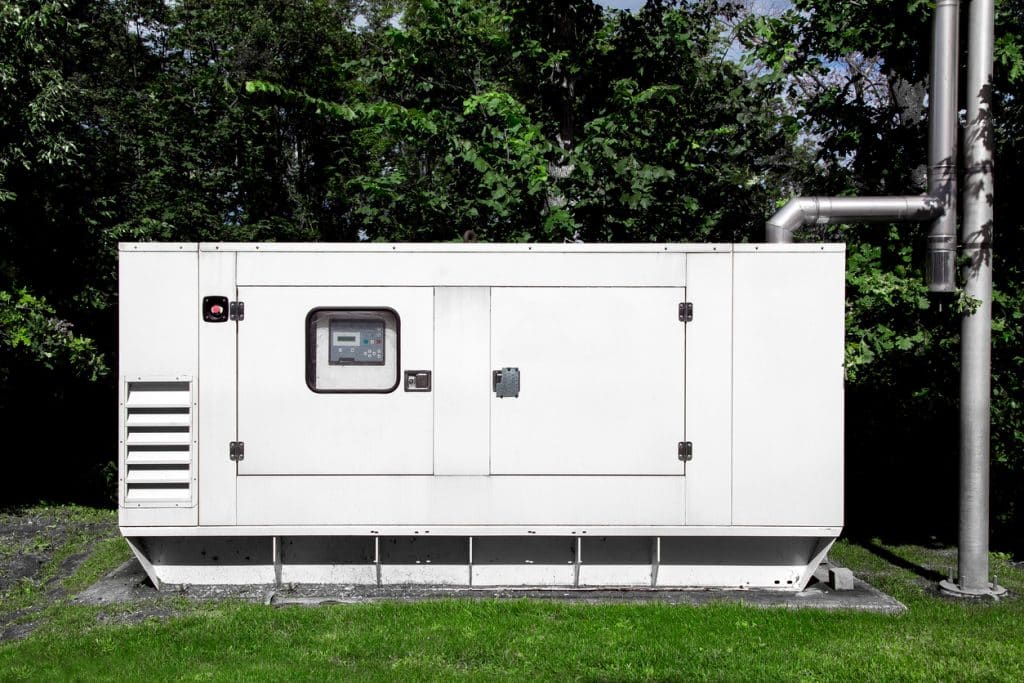 generator mounted on a green lawn